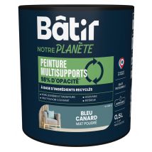 Peinture multi supports mat bleu canard 0,5L BATIR NOTRE PLANETE