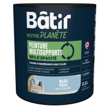 Peinture multi supports mat bleu geai 0,5L BATIR NOTRE PLANETE