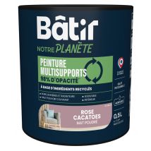 Peinture multi supports mat rose cacatoes 0,5L BATIR NOTRE PLANETE