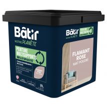 Peinture multi supports mat flamant rose 2L BATIR NOTRE PLANETE