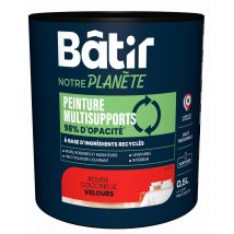 Peinture multi supports velours rouge coccinelle 0,5L BATIR NOTRE PLANETE