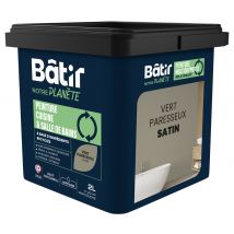 Peinture cuisine et bain satin vert paresseux 2L BATIR NOTRE PLANETE