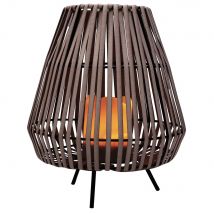 Lampe à poser extérieur solaire LED Santiago rotin IP44 effet flamme - TIBELEC