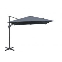 Parasol déporté 3 x 3 m inclinable et orientable gris mât aluminium PROLOISIRS