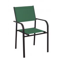 Fauteuil de jardin DUCA aluminium et textilène vert - PROLOISIRS