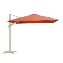 Parasol déporté 3x3 m inclinable et orientable sienne mât crème PROLOISIRS