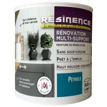 Peinture Rénovation multi-supports pétrole satin 500 ml RESINENCE
