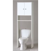 Etagère pour WC et lave-linge 2 portes blanche