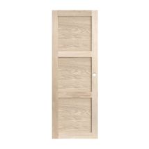 Porte coulissante plaquée chêne 3 panneaux pleins 204 x 73 cm