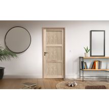 Bloc-porte postformé 3 panneaux placage chêne brut H.204 x l.73 cm poussant droit BCD