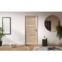 Bloc-porte postformé 3 panneaux placage chêne brut H.204 x l.83 cm poussant gauche BCD
