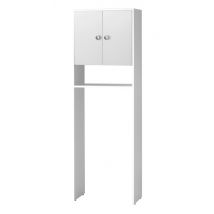 Colonne WC 2 portes mélaminé blanc H200xL63xP30cm - BCD