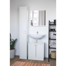 Meuble sous lavabo 2 portes 60 x 62 x 30 cm panneau de particules blanc - BCD