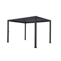 Pergola bioclimatique manuelle 3x4m structure aluminium ventelles acier
