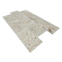 Pierre Naturelle travertin beige ép 12 mm 40,6 x 61 cm DISTRIMAT SUD