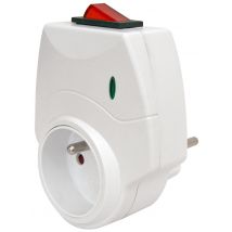 Parasurtenseur 1 prise avec interrupteur blanc