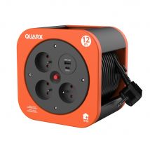 Enrouleur électrique 12m 3 prises + USB-A + USB-C - QUARX