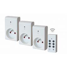 Prises télécommandées par 3 avec télécommande