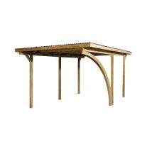 Abri carport simple avec avancée de toit plat et arcs WEKA