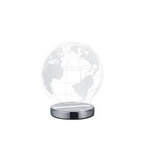Lampe à poser LED Globe chrome et transparent 600 lumens blanc variable CCT - REALITY