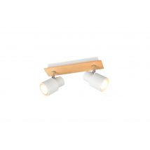 Réglette PIERRE blanc et bois GU10 2 X 10W - CASALUM