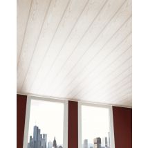 Lame lambris MDF blanc structuré - 8 x 154 x 2600 mm - AJ TIMBER