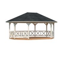 Kiosque bois Bois Naturel Betty 25m2 Livraison à domicile incluse