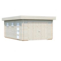 Garage bois Bois Naturel Rasmus 19m2 Livraison à domicile incluse