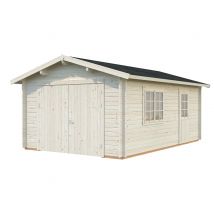 Garage bois Bois Naturel Roger 19m2 Livraison à domicile incluse