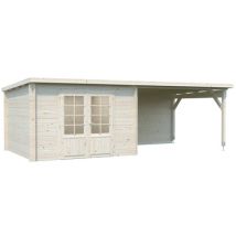 Abri de jardin bois Bois Naturel Ella 8,7+10m2 Livraison à domicile incluse