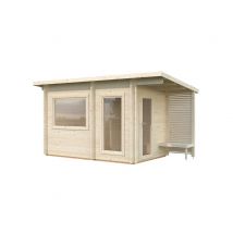 Sauna extérieur Palmako Sanna 4,1m² double vitrage et pergola - 12,6 m² - PALMAKO