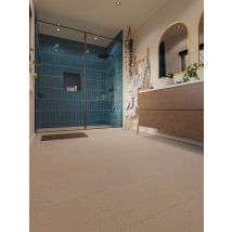 Dalle Pvc effet terrazzo beige ép 5mm 61 x 30,5 cm compatible pièce humide paquet de 2,232 m² LAMETT