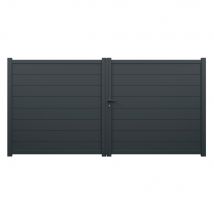 Portail battant aluminium MUGUET l.3,50 x H.1,78 m gris livraison directe à domicile GARDEN GATE