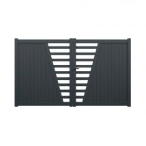 Portail battant aluminium PIVOINE l.3,00 x H.1,78 m gris livraison directe domicile GARDEN GATE
