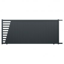 Portail coulissant aluminium PIVOINE l.4,10 x H.1,78 m gris livraison directe à domicile GARDEN GATE