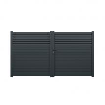 Portail battant aluminium JASMIN l.3,00 x H.1,634 m gris livraison directe à domicile GARDEN GATE