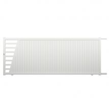 Portail coulissant aluminium PIVOINE l.4,10 x H.1,60 m blanc livraison directe à domicile GARDEN GATE