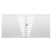 Portail battant aluminium PIVOINE l.3,50 x H.1,78 m blanc livraison directe à domicile GARDEN GATE