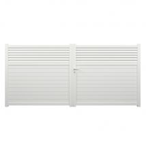 Portail battant aluminium JASMIN l.3,50 x H.1,634 m blanc livraison directe à domicile GARDEN GATE