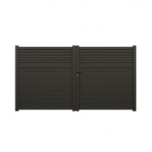 Portail battant aluminium JASMIN l.3,00 x H.1,634 m gris quartz livraison directe à domicile GARDEN GATE