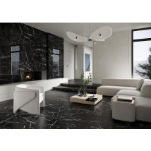 Carrelage sol intérieur effet marbre noir mat MARROCO ép 8 mm 60 x 120 cm paquet de 1,43 m² CERAM INDUSTRIE