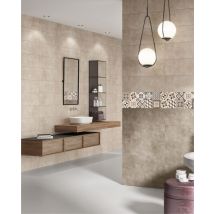 Faïence blanche murale intérieur grès émaillé gris foncé CONCRETE ép 8 mm 22 x 66 cm paquet de 1,74 m ² ELYSSA TRADING