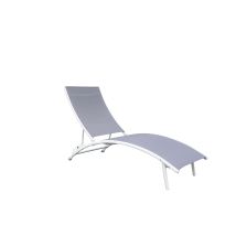 Bain de soleil acier gris et textilène gris