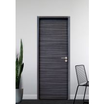 Bloc-porte postformé décor mélaminé EBENE H.204 x l.73 cm poussant gauche SMIS