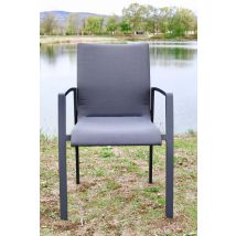 Fauteuil de jardin Jasmin en aluminium et textilène gris