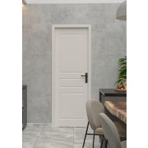Bloc-porte postformé prépeint 3 panneaux H.204 x l.73 cm poussant gauche SMIS