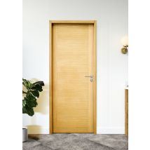 Bloc-porte postformé décor plaqué chêne EQUINOXE H.204 x l.93 CM huisserie 90 x 50 poussant gaucheSMIS