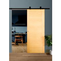 Porte coulissante âme pleine décor plaqué chêne EQUINOXE H.204 x l.73 cm SMIS