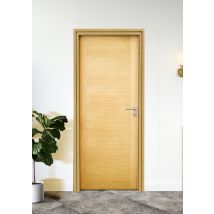 Bloc-porte postformé fin de chantier décor plaqué chêne EQUINOXE H.204 x l.73 cm poussant gauche SMIS