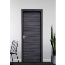 Bloc-porte postformé fin de chantier décor mélaminé EBENE H.204 x l.83 cm poussant droit SMIS